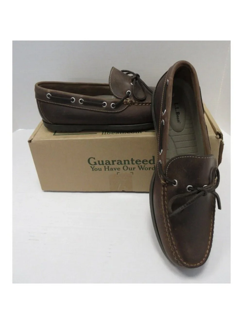 LL Bean Boat Shoes 11.5 D Loafer Leather Camp Moccasin Slip On Moc Toe